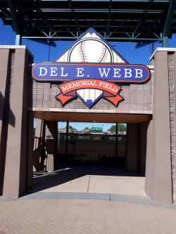Photo of the entrance to Del E. Webb Memorial Field for sporting events